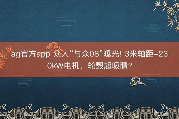 ag官方app 眾人“與眾08”曝光! 3米軸距+230kW電機，輪轂超吸睛?